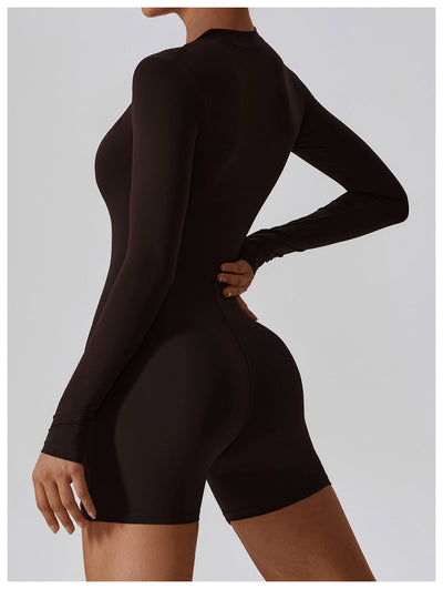 THE KECHA PLAYSUIT - DARK CAFE