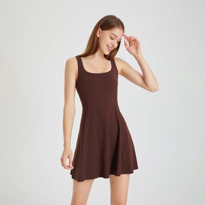 THE KRISTI DRESS - BROWN