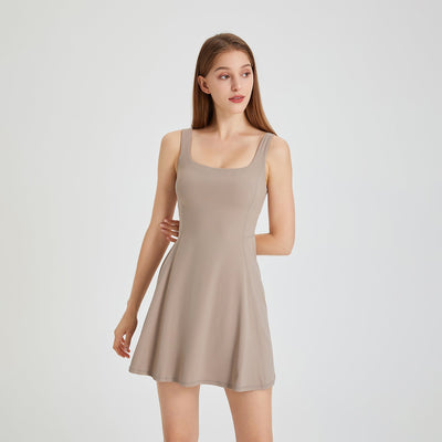 THE KRISTI DRESS - BROWN